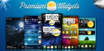 Premium Widgets & Weather - очень красочный виджет погоды и часов для андроид